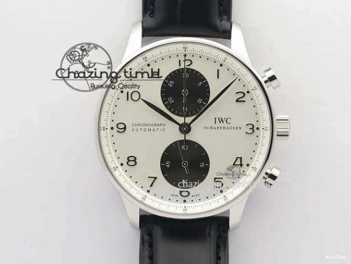 MIROTIME 0518 UrbanStyle Portuguese Tourbillon Power Reserve Moonphase SS White Dial On Black Leather Strap 7318